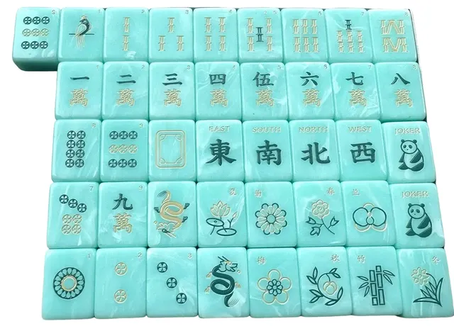Tradewind Mahjong Tiles - Aqua in turquoise by Tala Mahj