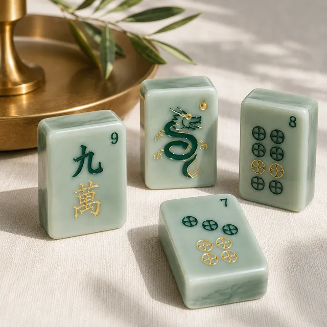 Tradewind Mahjong Tiles - Mint & Sea in sage by Tala Mahj