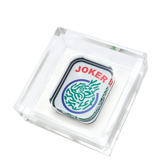 Acrylic flat napkin holder with Joker motif and clean edges