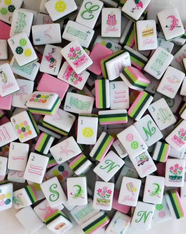 Clubhouse Classic Tiles in pink and green by The Daily Cheer