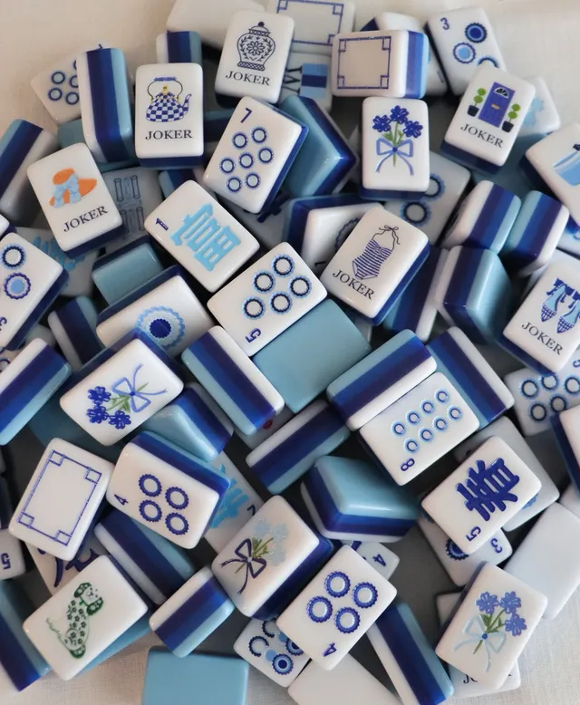 Something Blue Tiles in blue and cream by The Daily Cheer