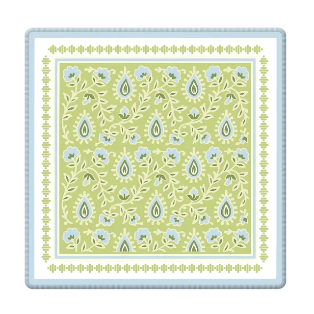 The Signature Paisley Mahjong Mat in green and blue by The Daily Cheer