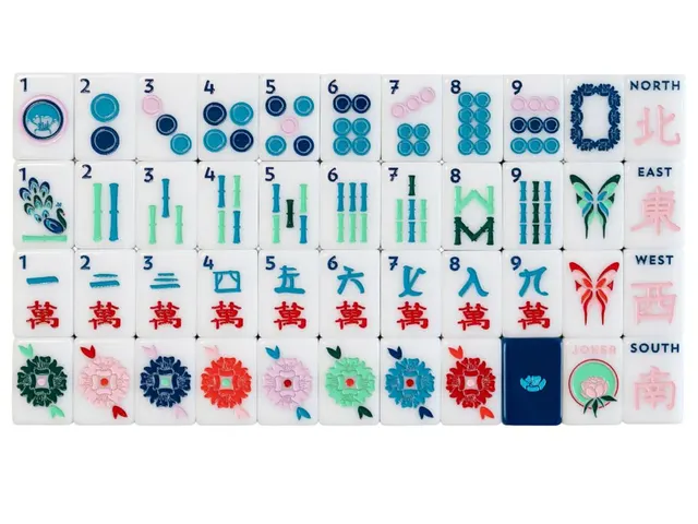 The Mahjong House Tile Set - Navy in blue