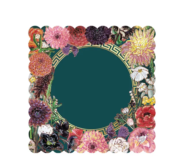Magestic Blooms Original Painting mat in leather with neoprene backing.