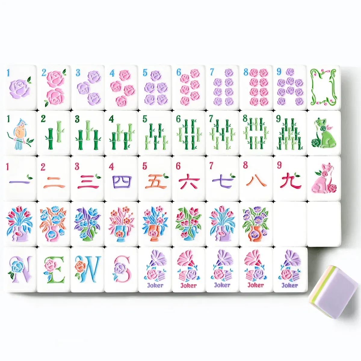 Pink 4-Layer Mahjong Tile Set by Virora Mahjong