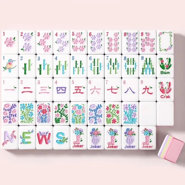 Virora Pink Mahjong Tile Set in pink and purple by Virora Mahjong