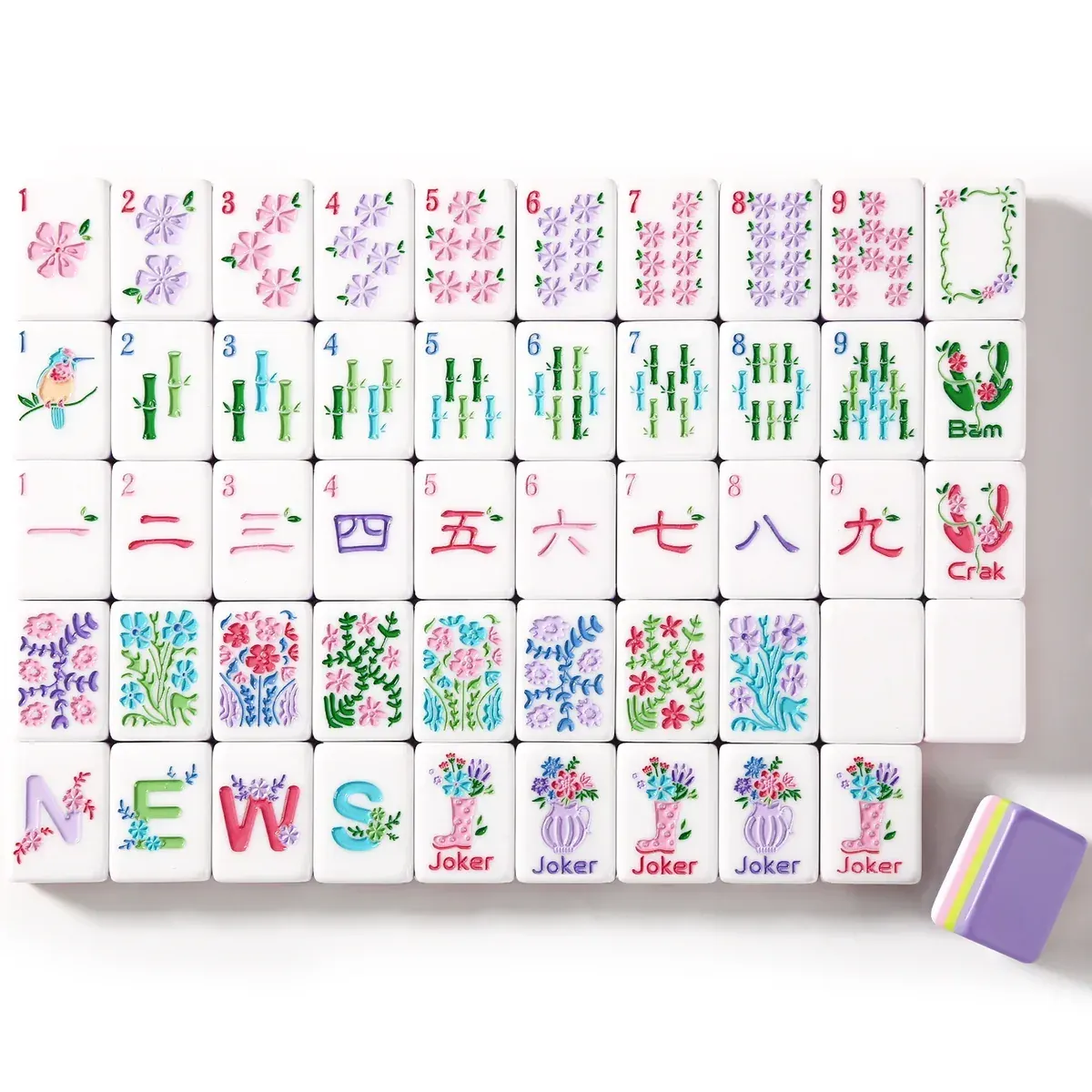 Purple 4-Layer Mahjong Tile Set by Virora Mahjong