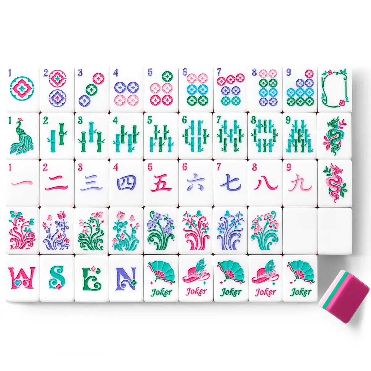 Virora Marivelle Hot Pink Mahjong Tiles