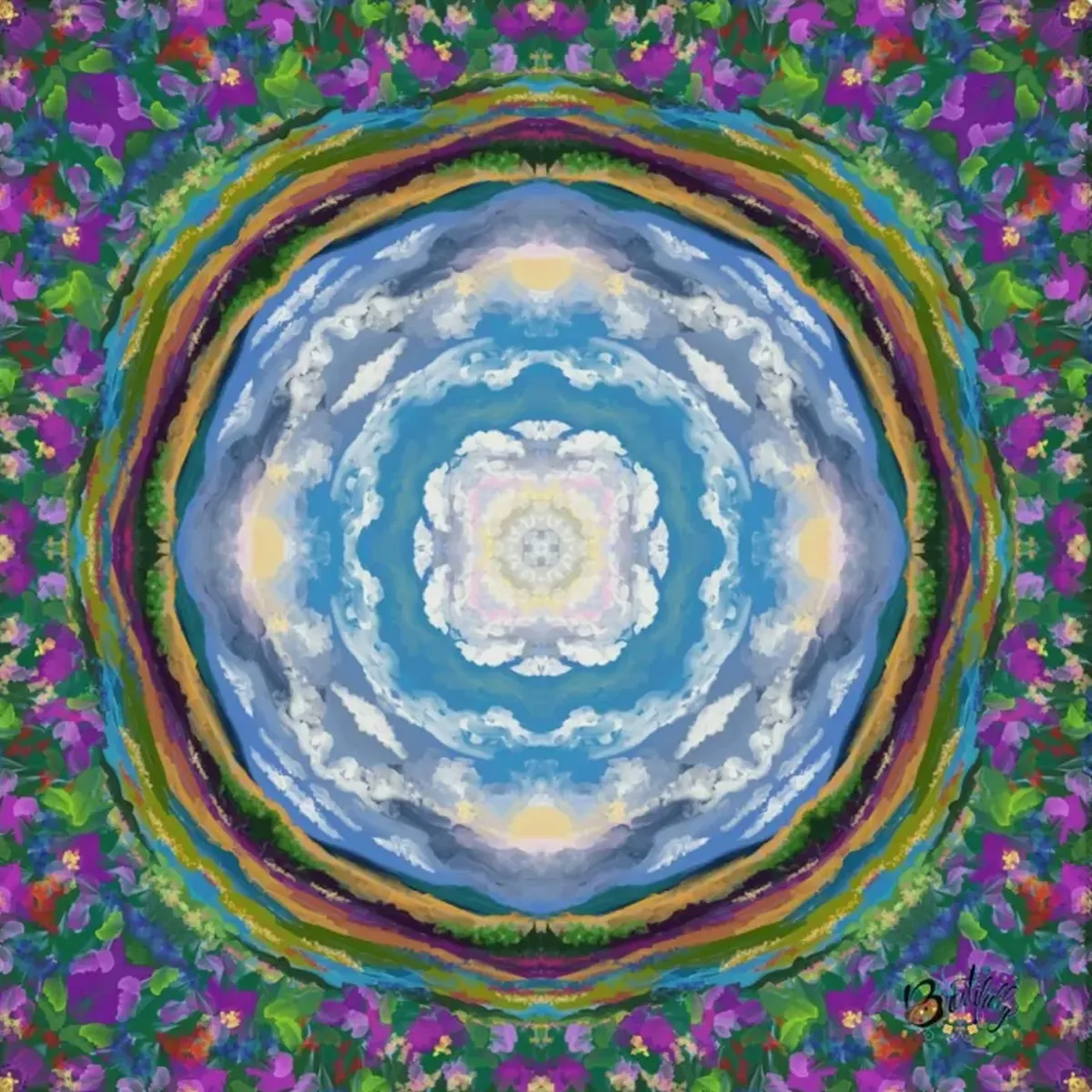 Watercolor Heaven and Earth Mahjong Mat